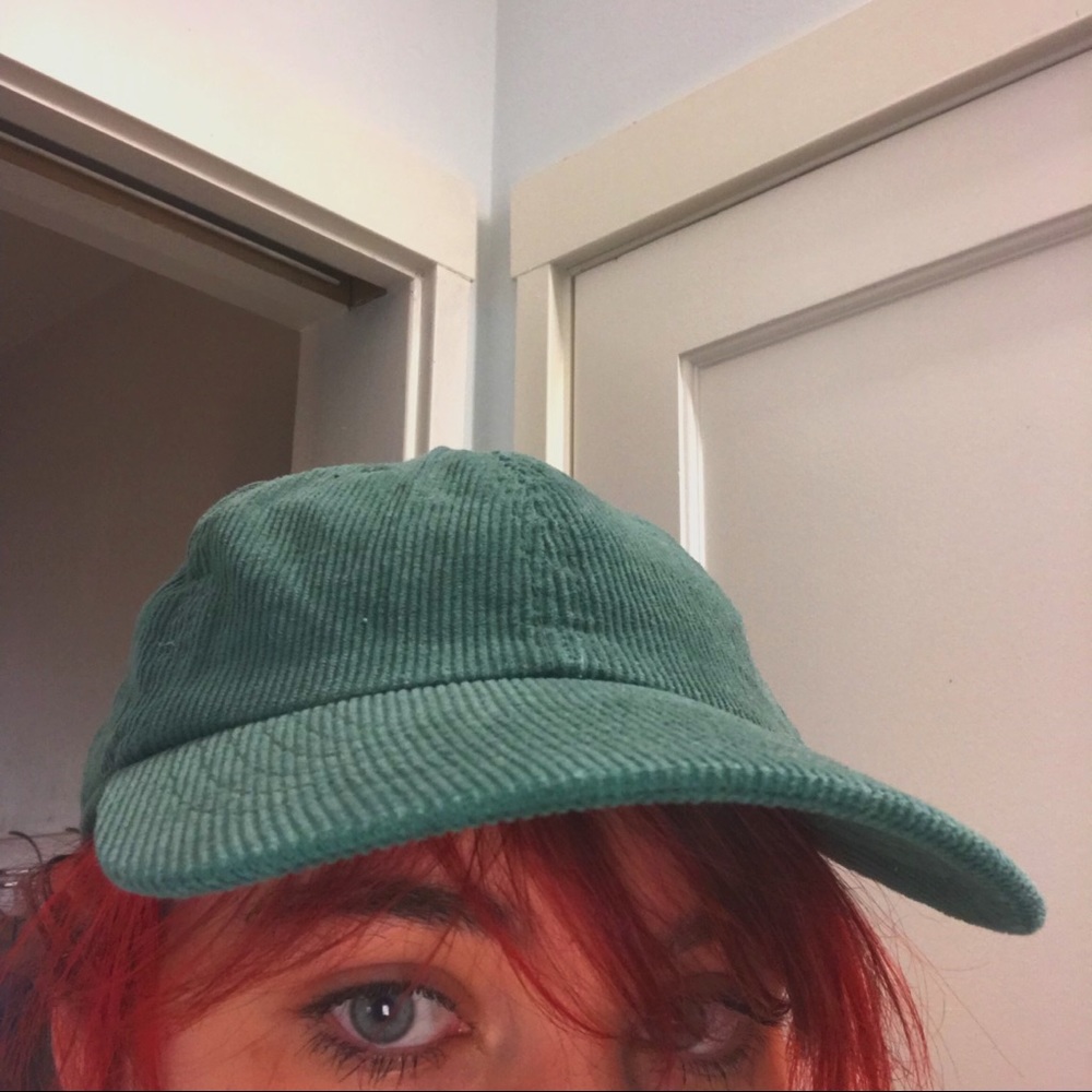 corduroy green baseball cap / hat